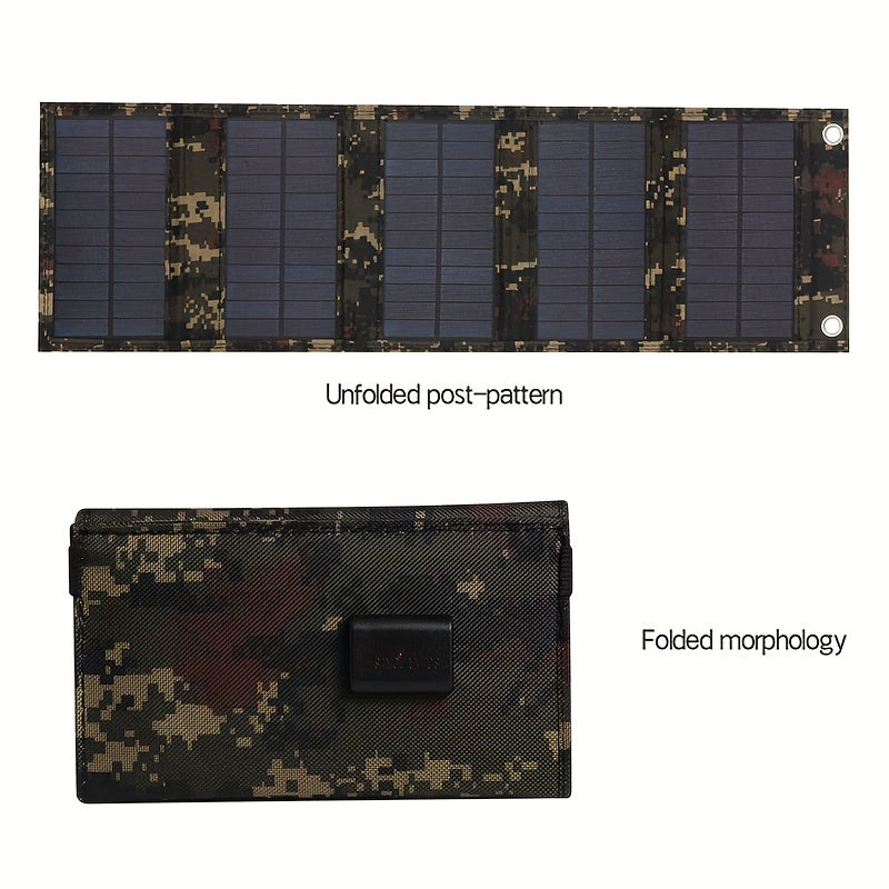 35W Portable Foldable Solar Charger Panel with USB Output for Travel Camping