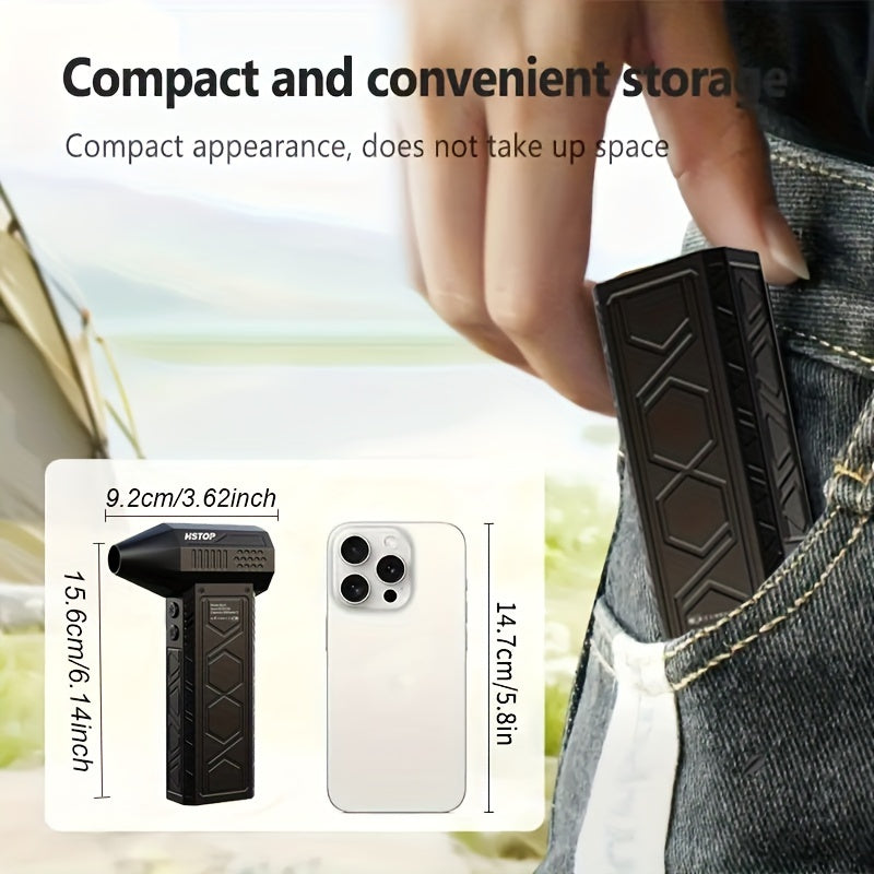High-Speed Mini Handheld Air Blower with LED Light, Rechargeable 10000mAh Battery