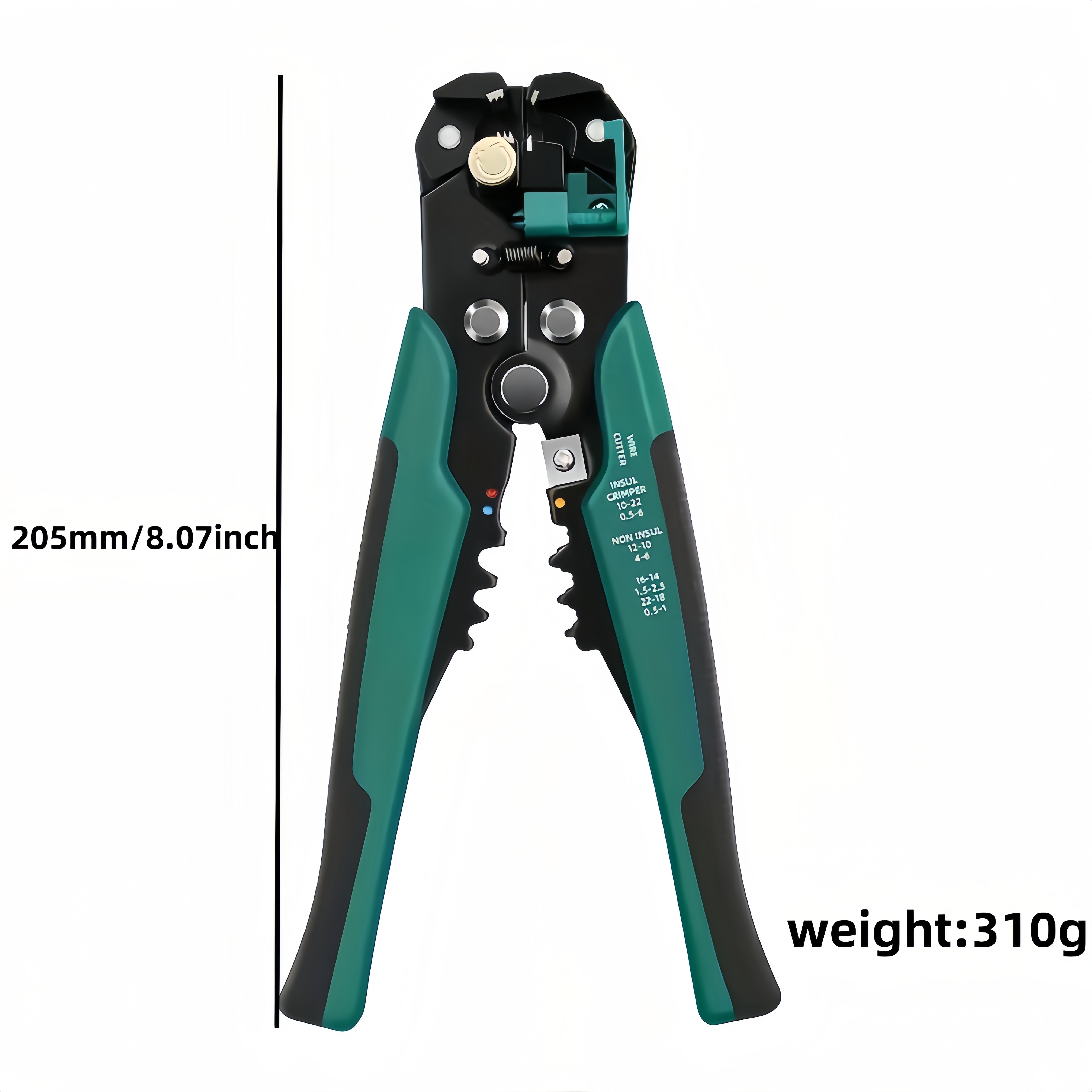 Automatic Wire Stripper and Cutter for Electricians with Self-Adjusting Insulation and Built-In Crimper