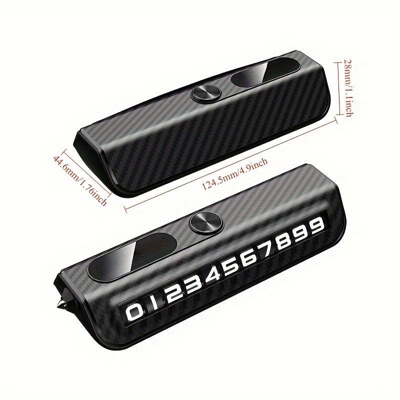 Wooden Car Dashboard Display with Emergency Hammer ABS Carbon Fiber Finish Multi-Functional Vehicle Accessory