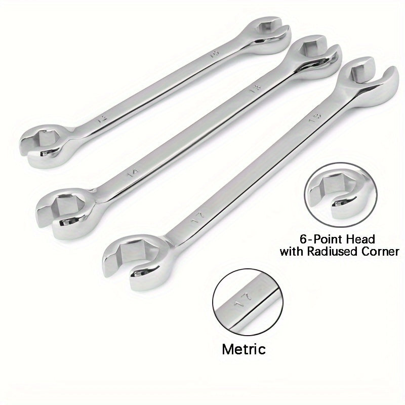 Juego de 4 llaves de vaso con extremo desplazado, acero CR-V, métrico 9-17mm