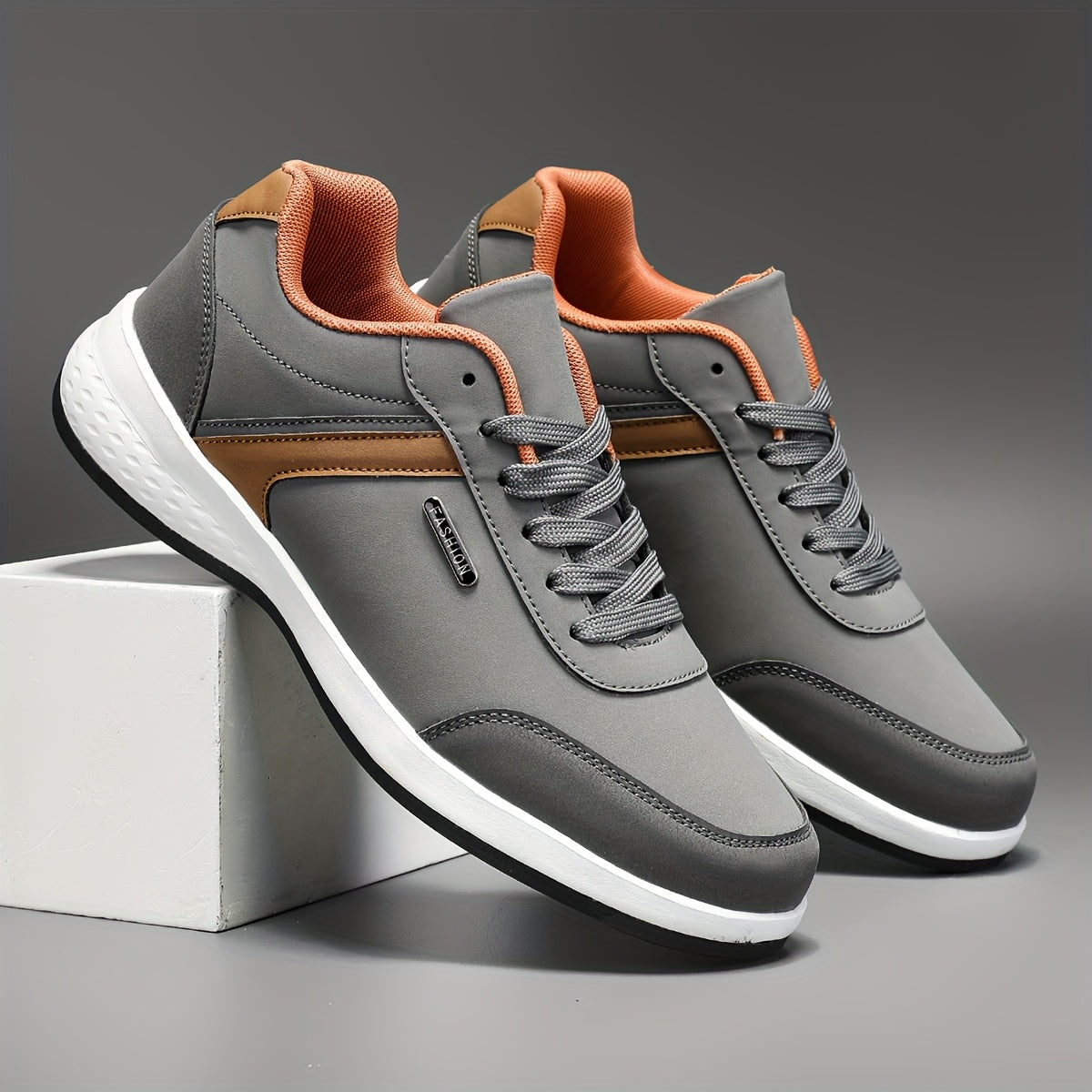 Мужские повседневные туфли на низком ходу, шнуровка, искусственная кожа, геометрический узор, деловой комфорт