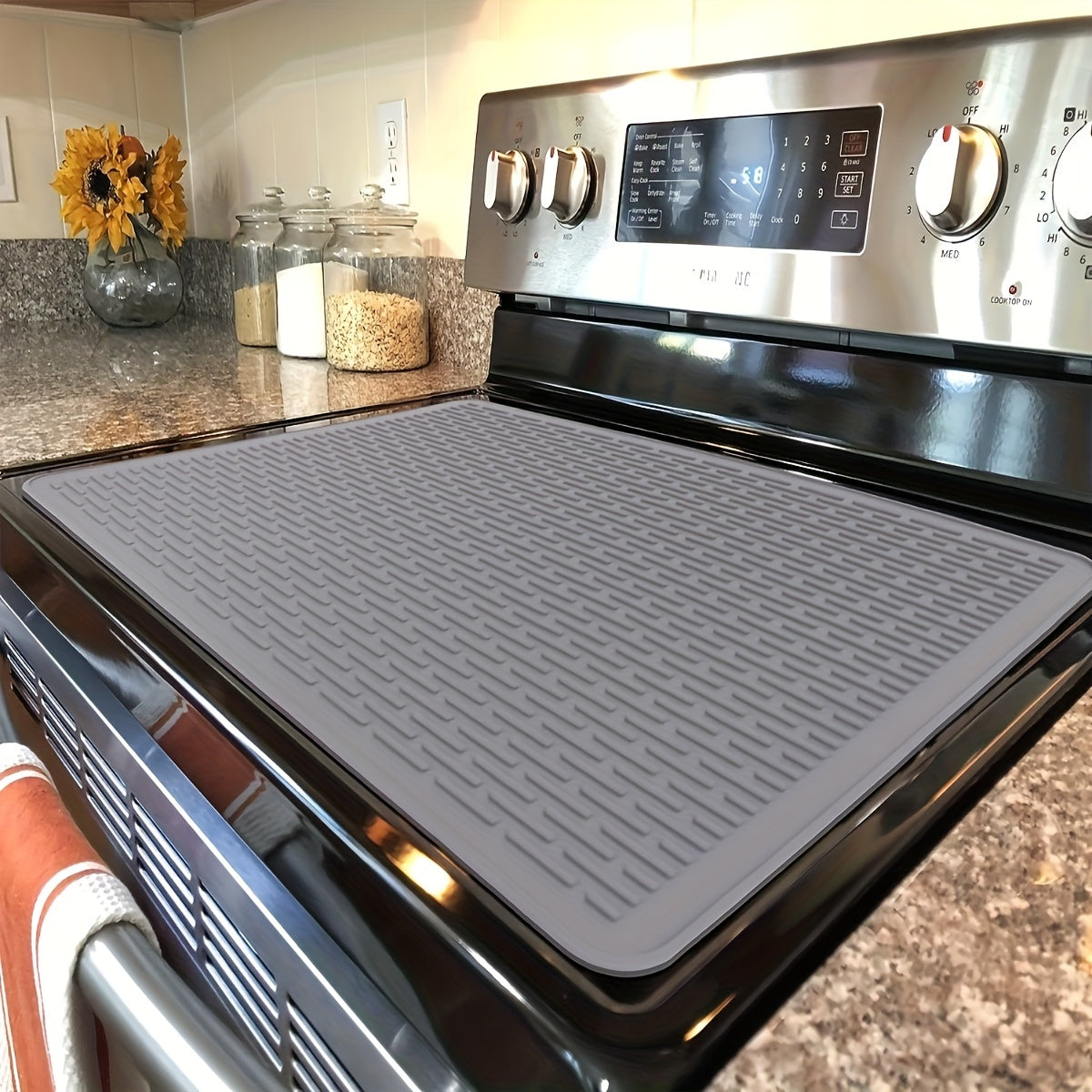 Silicone Stove Cover Large 71cm x 51cm Heat Resistant Glass Top Protector Kitchen Mat