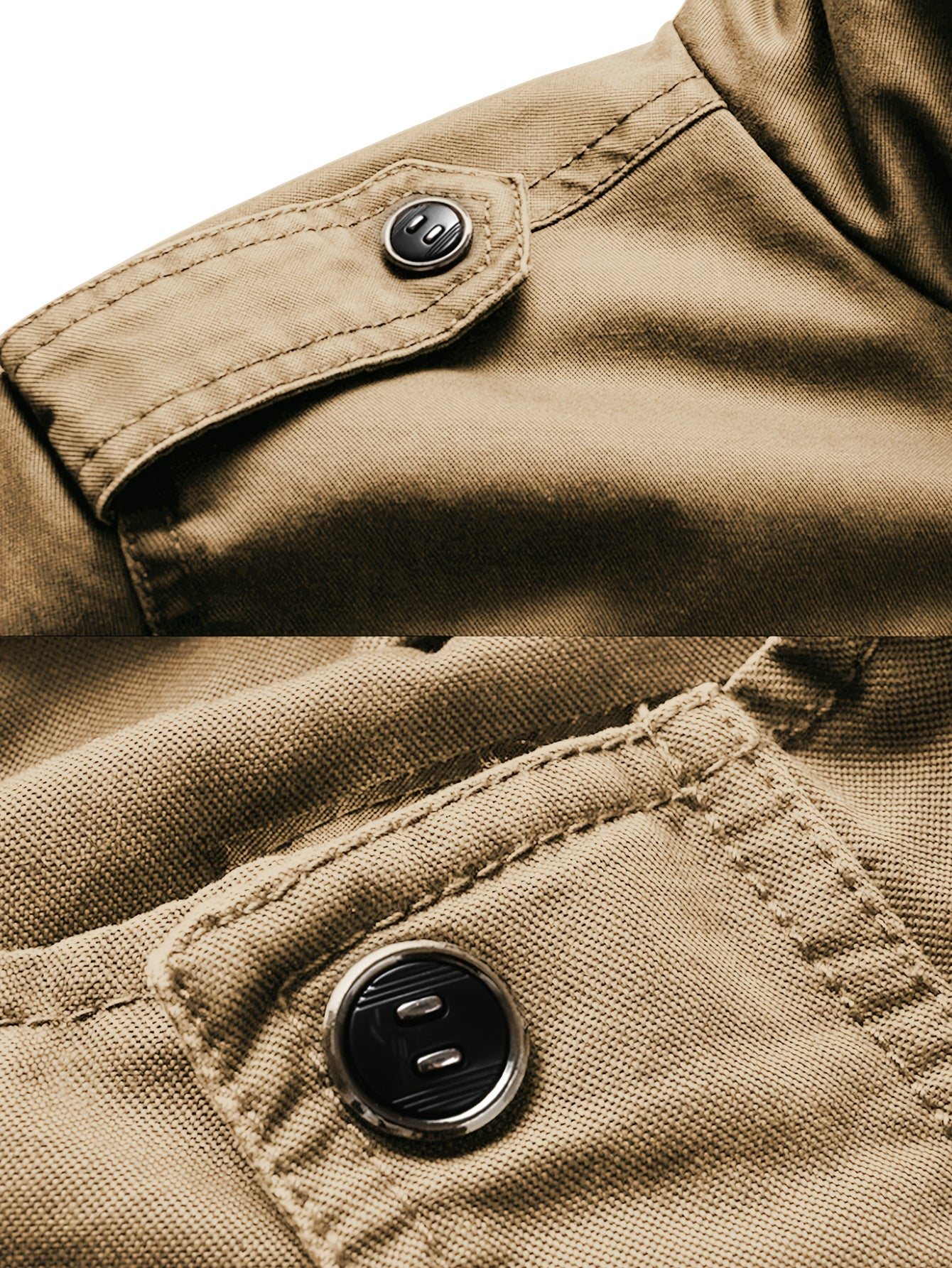 Yozgi va kuzda ochiq havoda faoliyatlar uchun mukammal, fermuari bilan yopiladigan, turli xil ko'ylaklar va qopqoq cho'ntaklari bo'lgan zamonaviy erkaklar paxta jakketi.