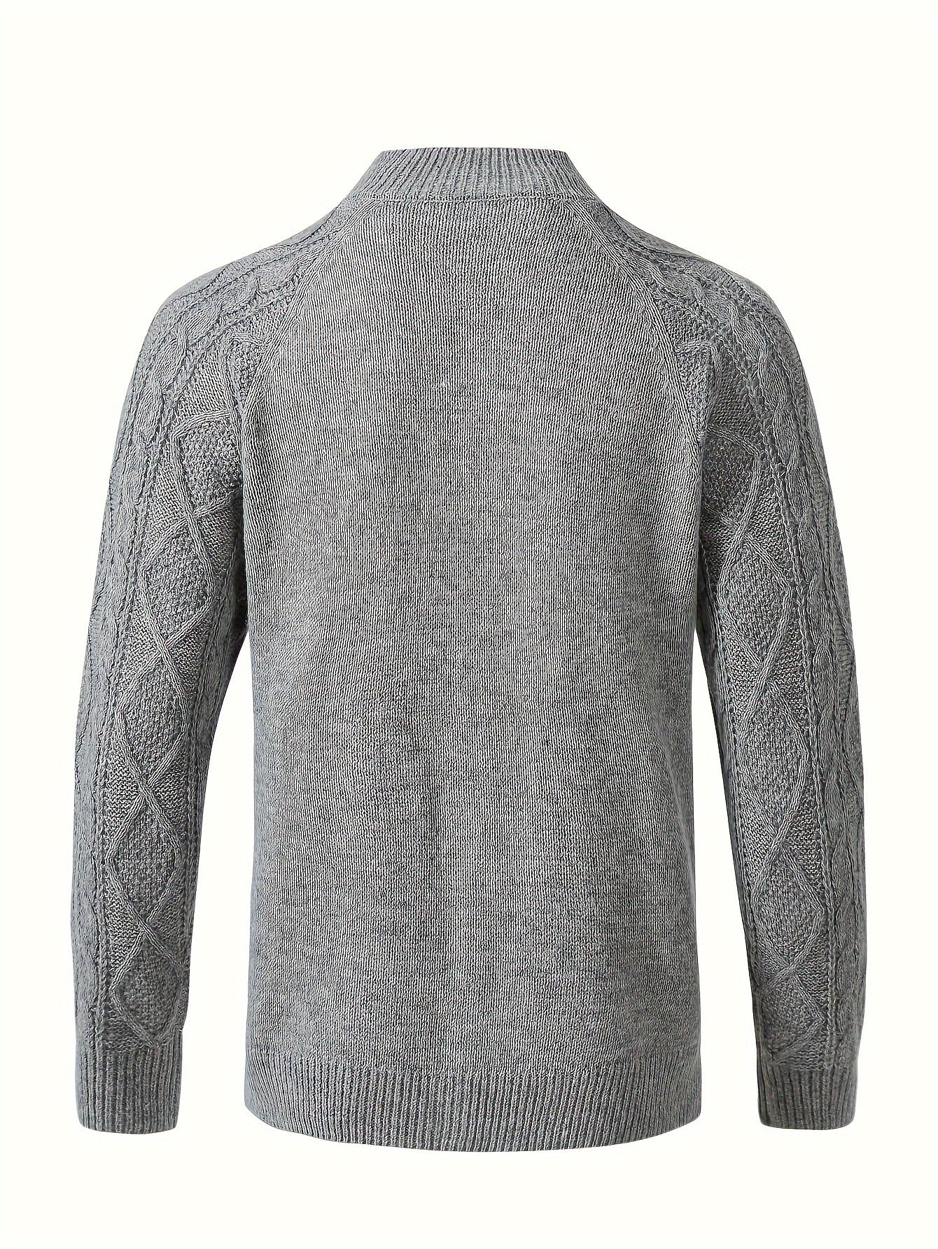 Мужской кардиган из вискозы большого размера с воротником-стойкой, однотонный, осень-зима, длинный рукав