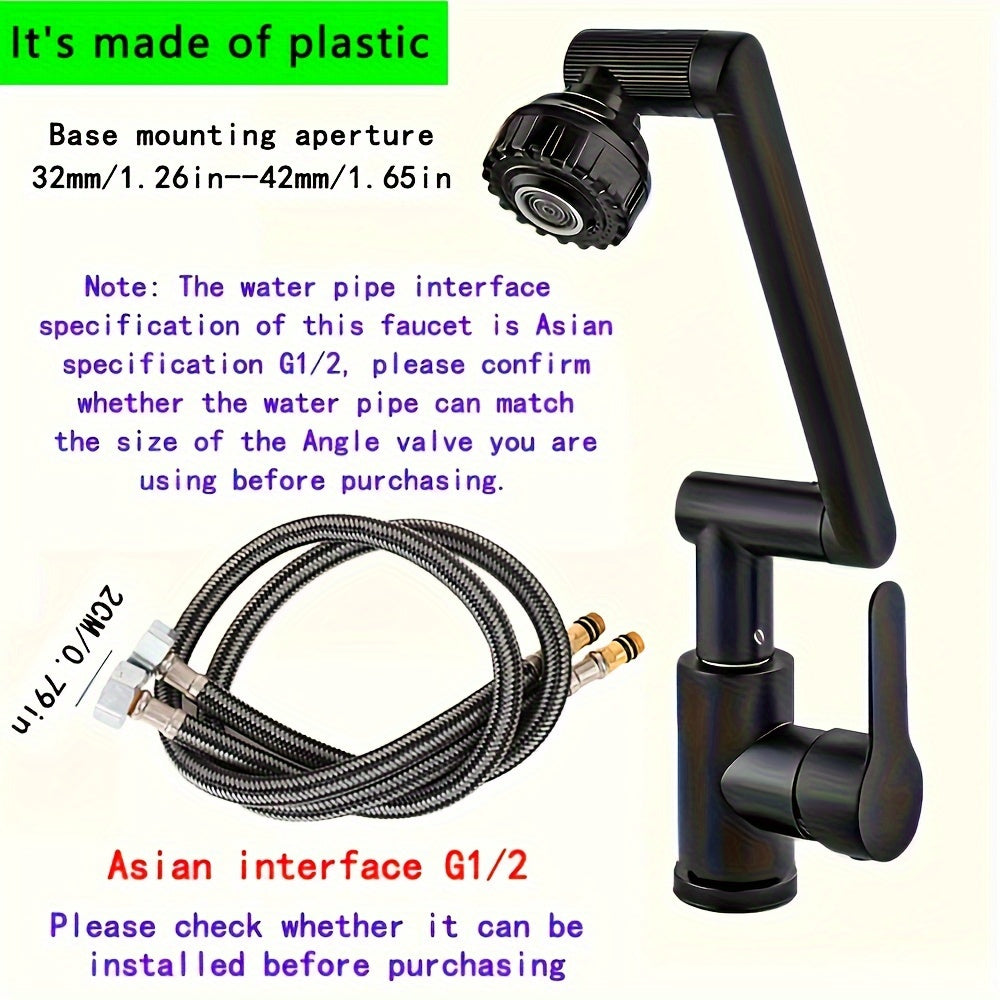 Grifo de baño de una sola manija con agua caliente y fría, plástico, resistente a la corrosión, ahorrador de agua