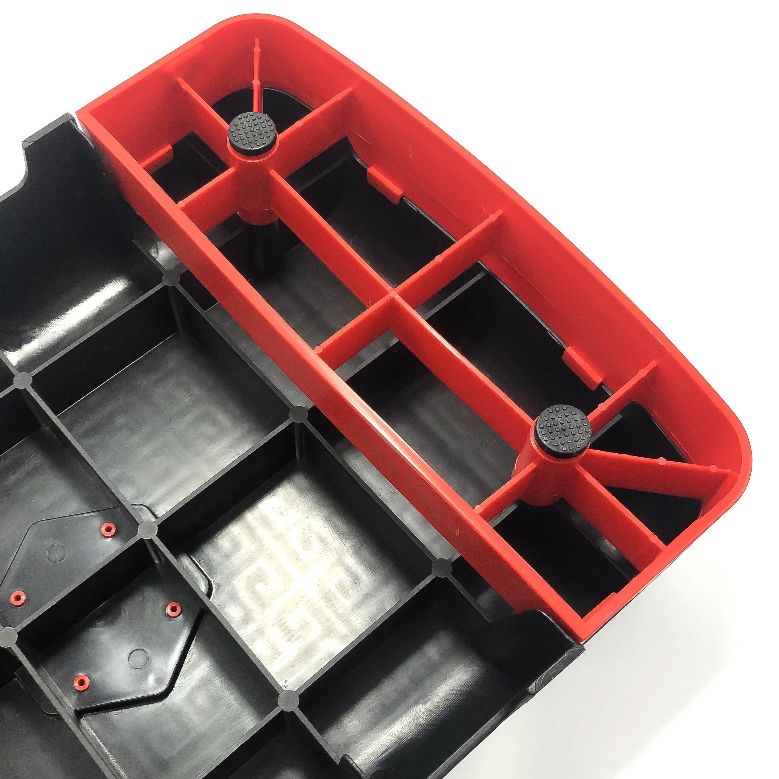 Adjustable 44.96cm Aerobic Step Platform in Gray and Red Non-Slip Durable Gym Equipment for Yoga and Training