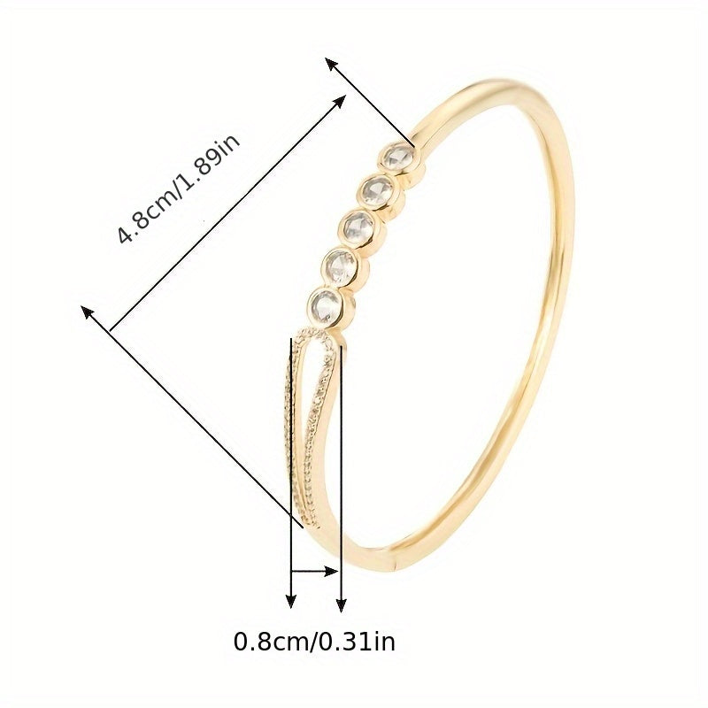Women's Bracelet with Zirconia Bead Ring Clasp and Circular Design