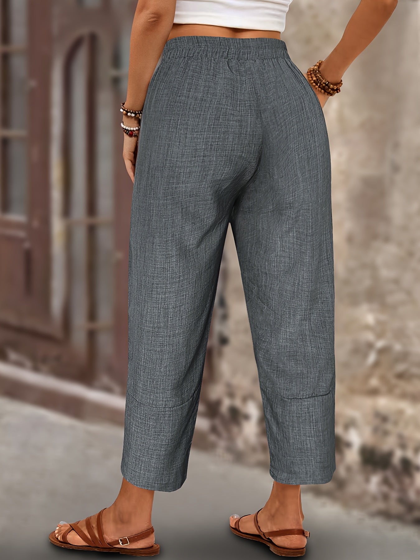 Women's Plus Size Overlapping Toe Elegant Style Bag with Decorative Rope