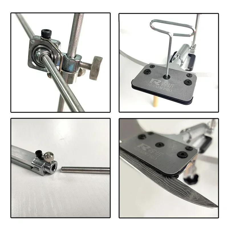 Sistema de afilado de diamantes para cuchillos con cortador de ángulo fijo y juego de piedras manual, incluye tira de cuero para cuchillos de cocina y caza, no eléctrico, versátil