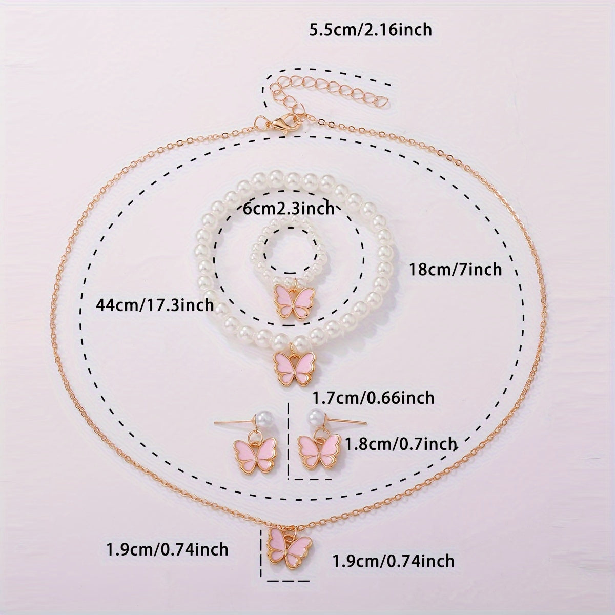 Set of 6 Women's Elegant Butterfly Rhinestone Quartz Watches with Leather Bands and Jewelry