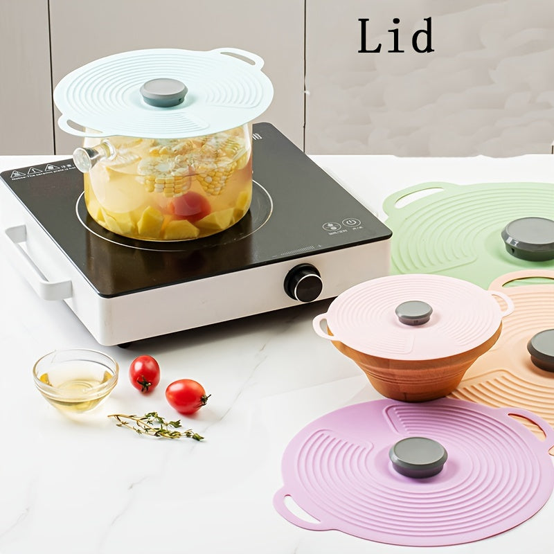 Silicone Lids Set Non-Stick Oven-Safe Dishwasher-Friendly Kitchen Covers in Green Pink Blue