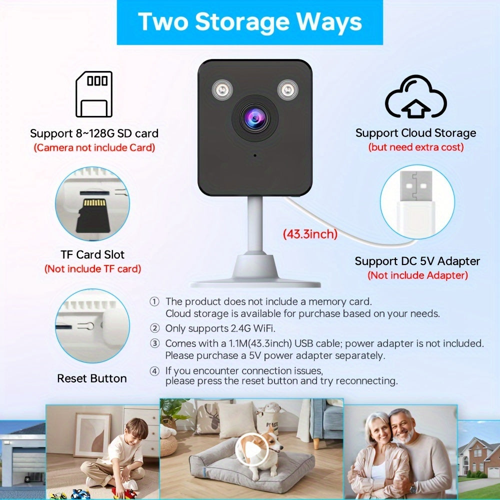 Indoor Security Camera 1080P HD Motion Detection Night Vision Two-Way Audio WiFi