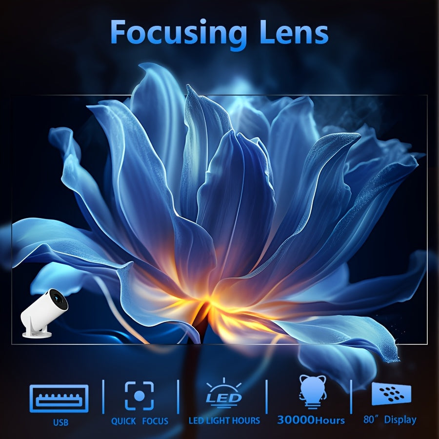 Proyector de video LED de alta brillo con rotación de 180° para hogar y oficina