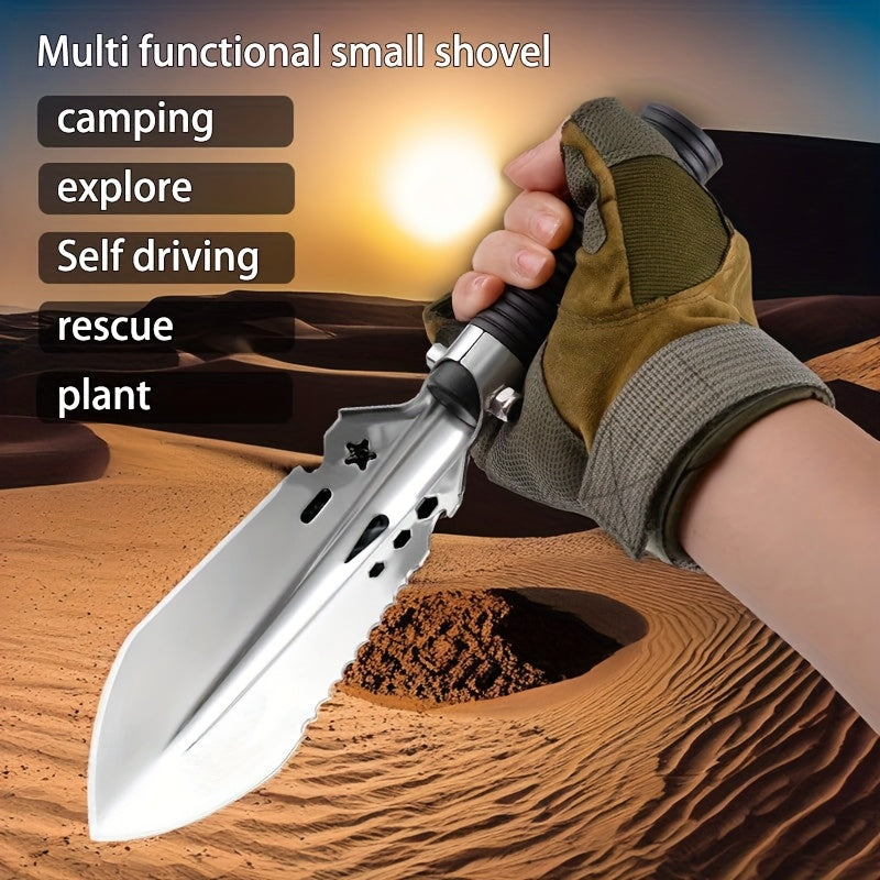 Mini Shovel Metal Triangular Blade Portable for Camping Gardening Rescue