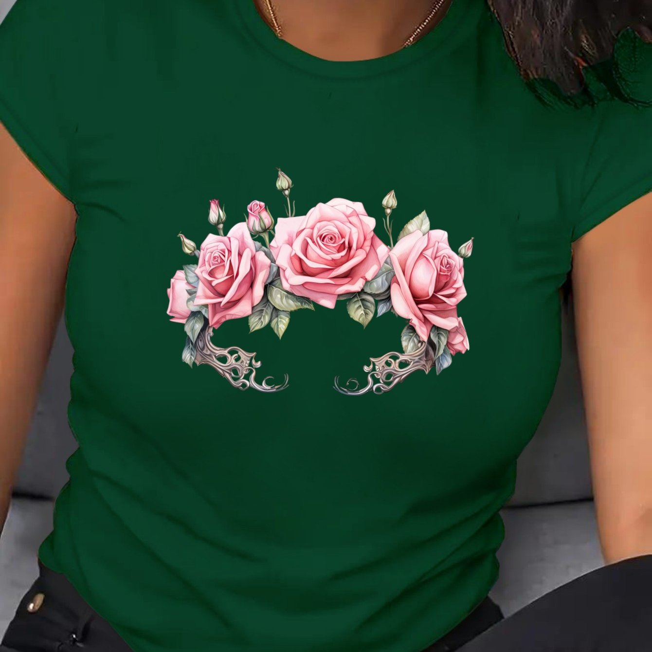 Camiseta suelta para mujer de gran tamaño, algodón transpirable, manga corta casual