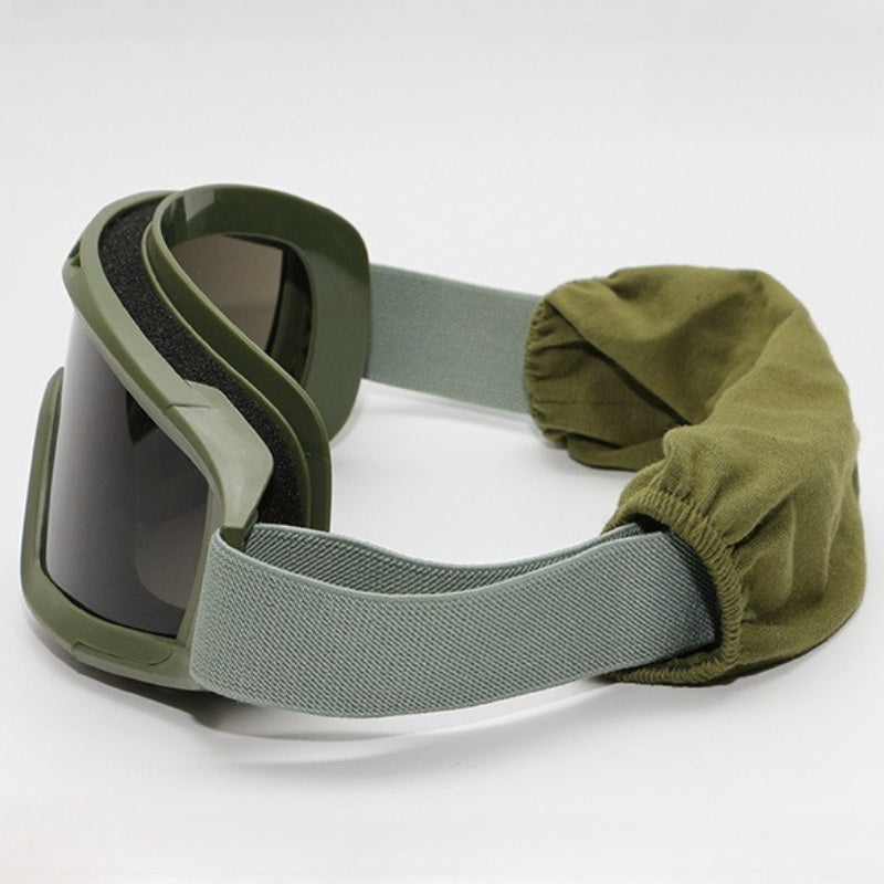 Outdoor Sports Glasses Anti-Fog Sand-Resistant UV Protection Adjustable Strap Black Khaki Army Green
