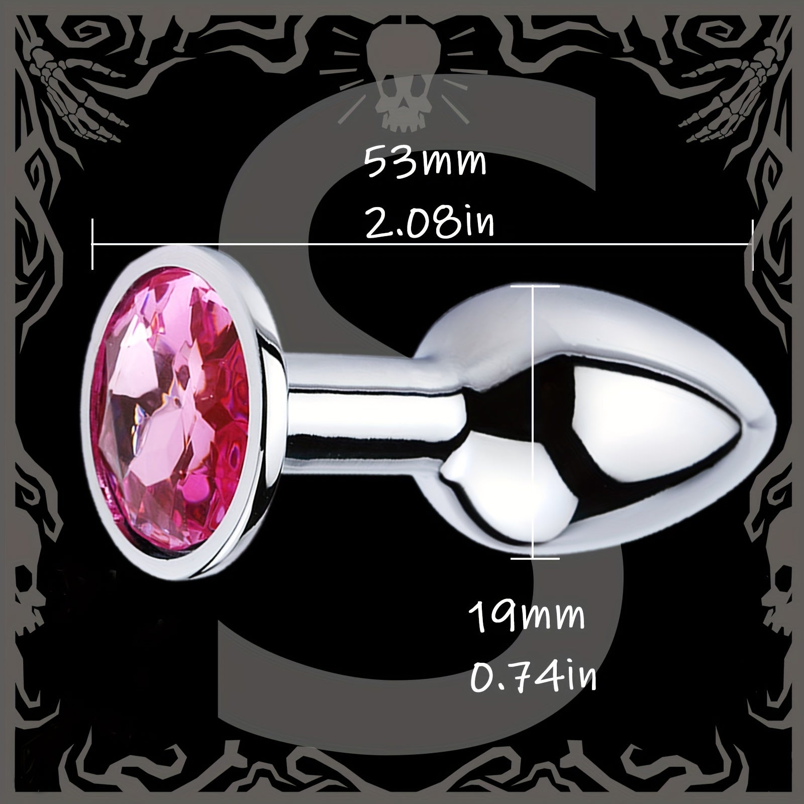 Adult Female Male Couple Stainless Steel Anal Plug with Rose Gem Beads