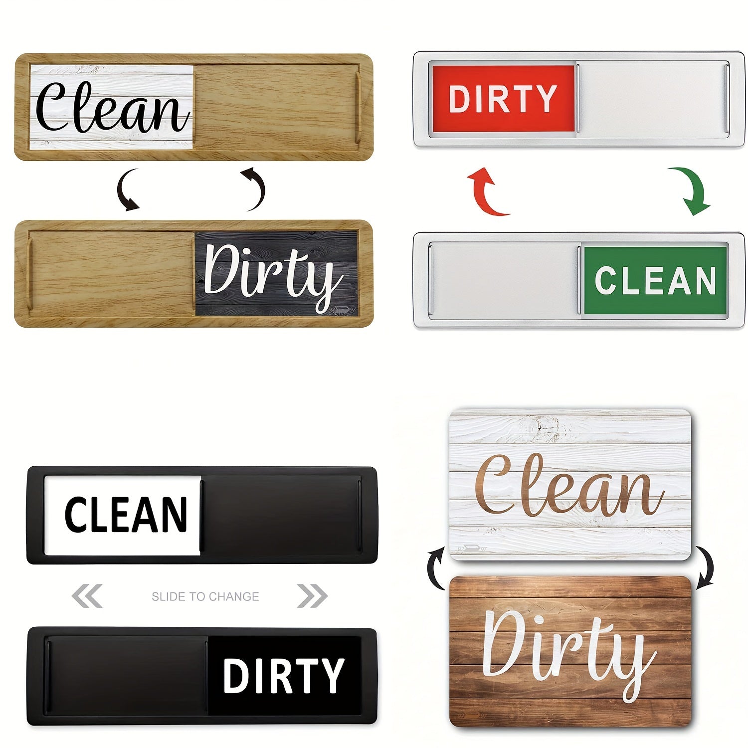 Dishwasher Magnet Indicator Durable Clean Dirty Sign Kitchen Accessory