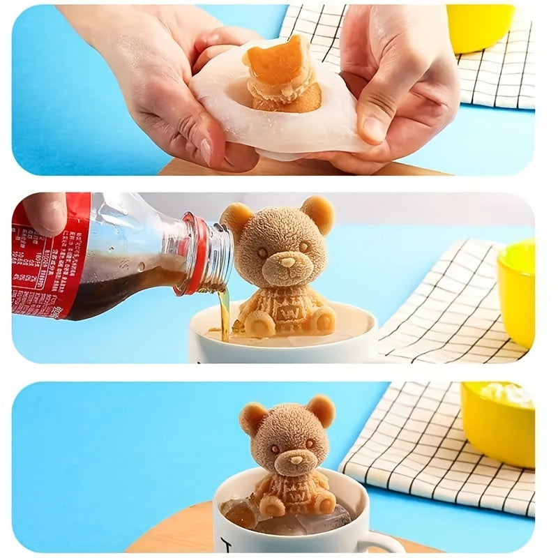 Silicone Bear Ice Cube Mold Kitchen Gadget Ice Ball Cubes for Drinks