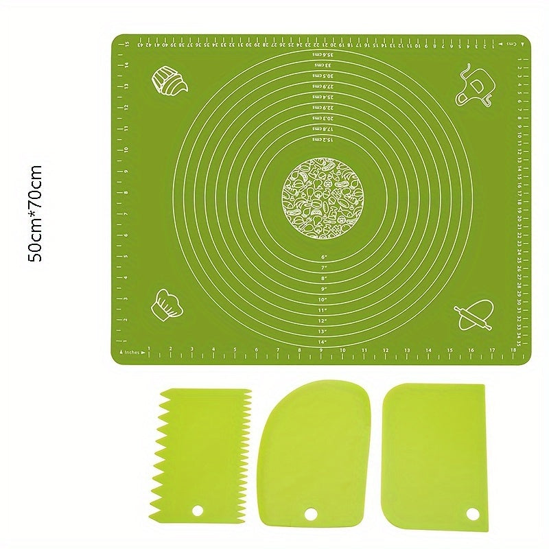 Silicone Pastry Mat Set Non-Stick Baking Mat Counter Mat Dough Board