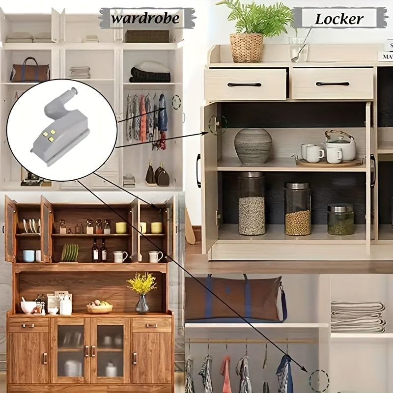 LED Hinge Light for Wardrobes Closets and Cabinets Sensor Activated Battery Not Included