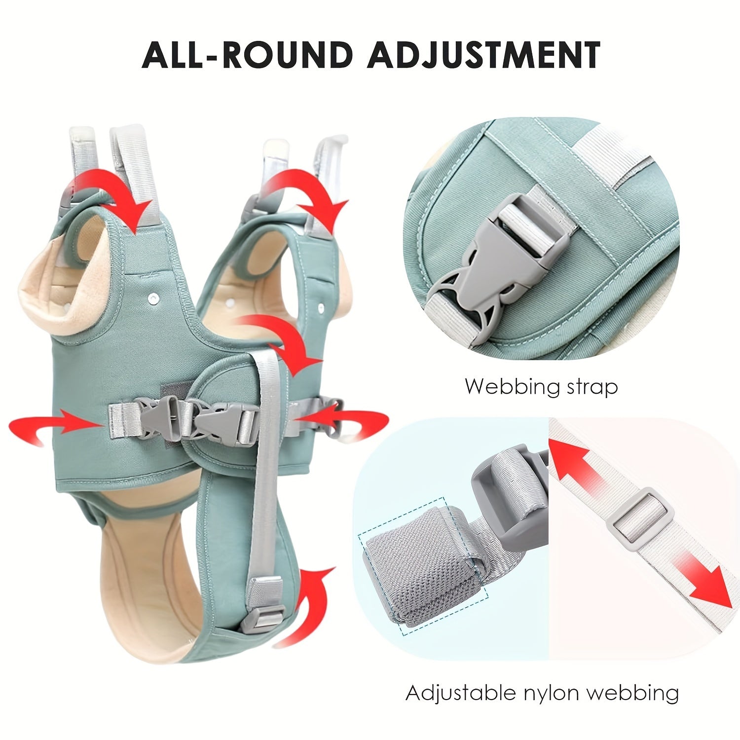 Adjustable Safety Harness Strap Rope with Removable Crotch Protector for Walking Assistance