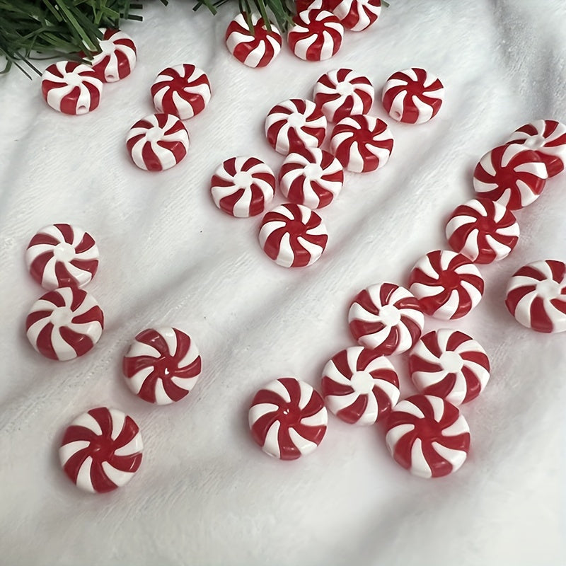 Red and White Candy Cane Decorations for Weddings Christmas and DIY Crafts 50 Pack