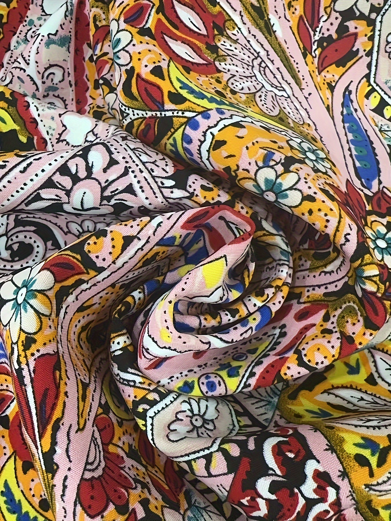 Vestido sin mangas con estampado paisley, halter, espalda cruzada y abertura en el muslo