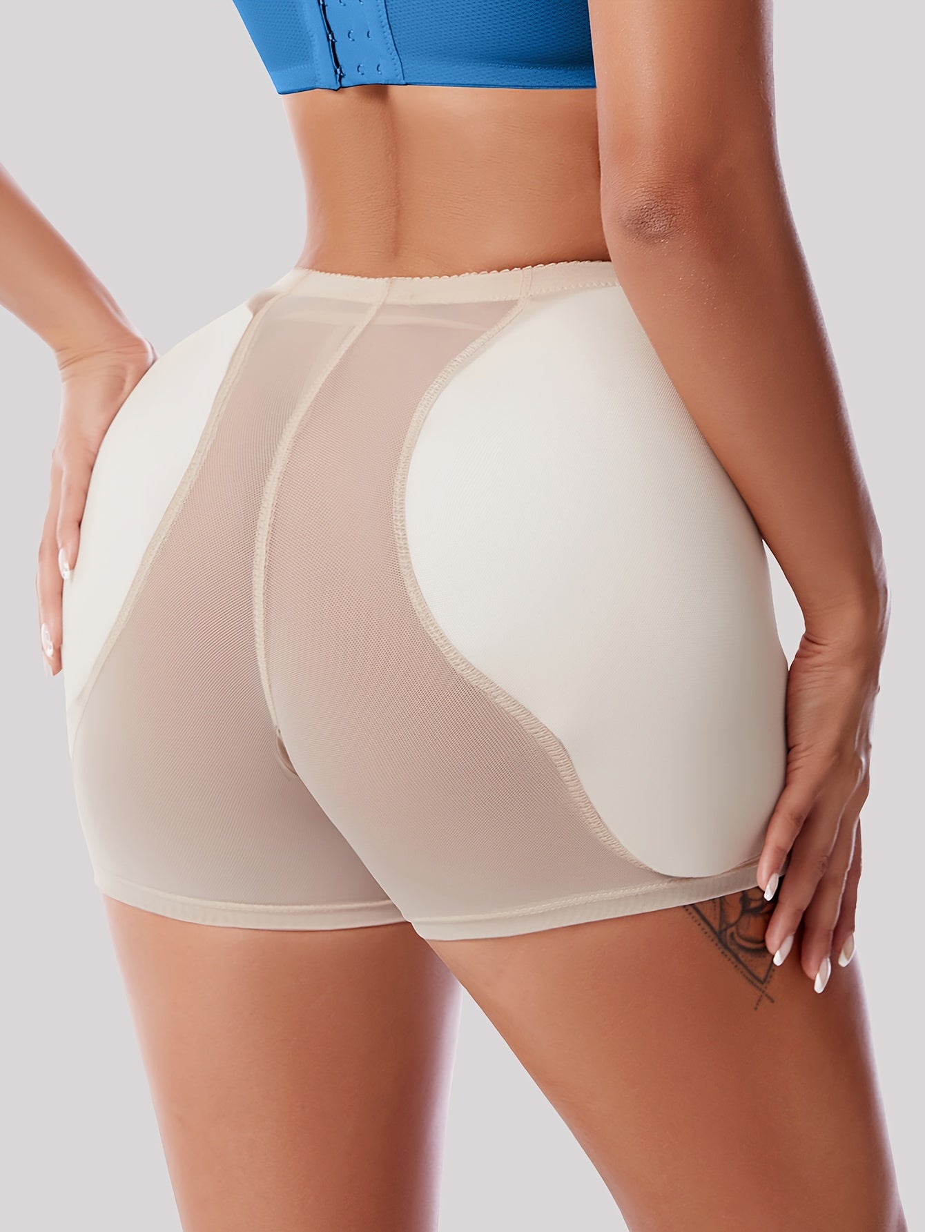 Women's Padded Shaping Panties with Detachable Fake Butt for Butt Lifting Breathable Underwear
