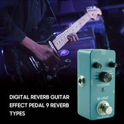 Digital Reverb Guitar Effects Pedal 9 Types USB Powered True Bypass Metal Shell