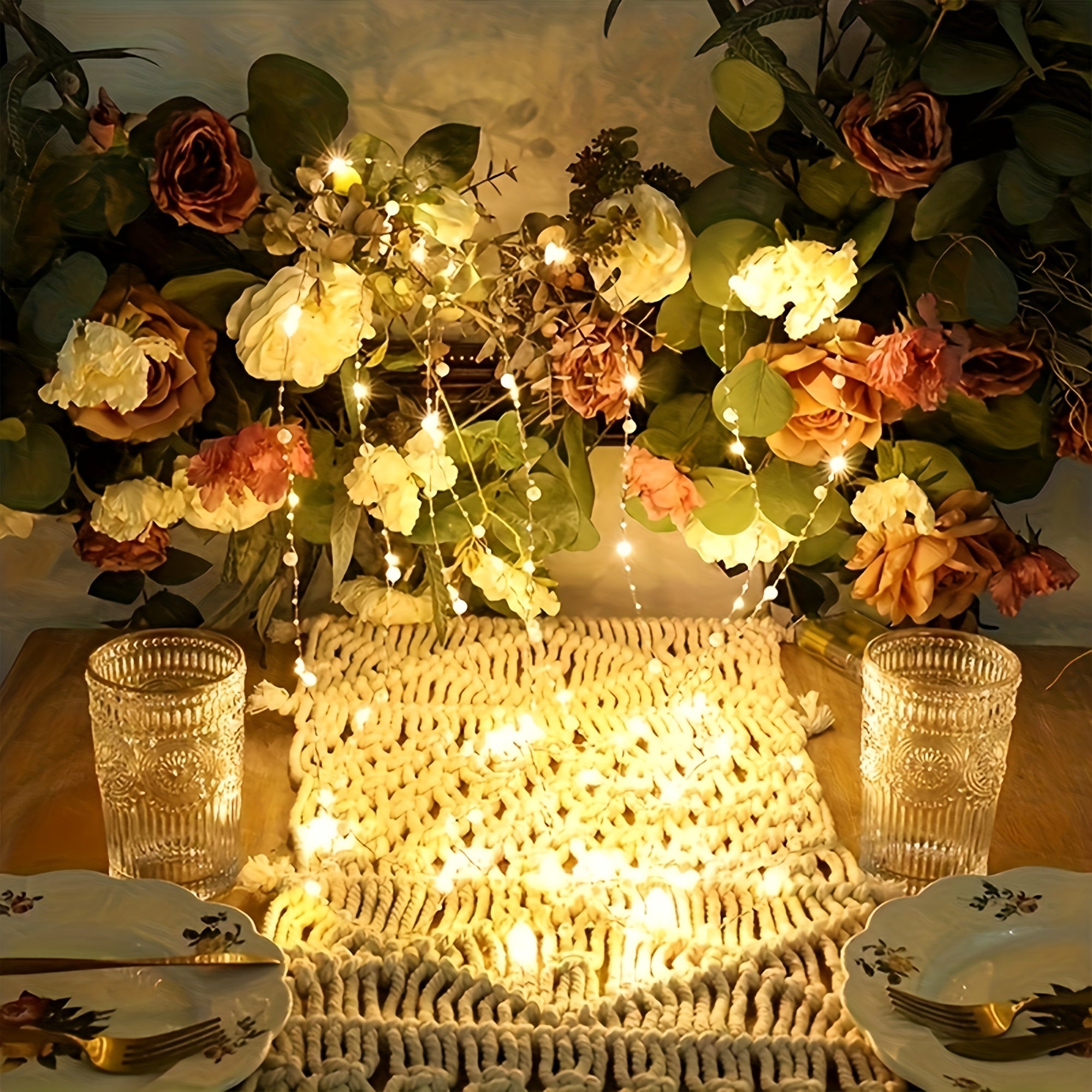Warm White Pearl String Lights 20/50 LED Battery Operated Fairy Lights for Bedroom Wedding Decor