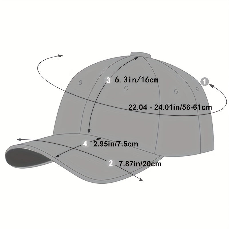 Men's Baseball Cap Adjustable UV Protection Lightweight Polyester Casual Outdoor Spring Autumn