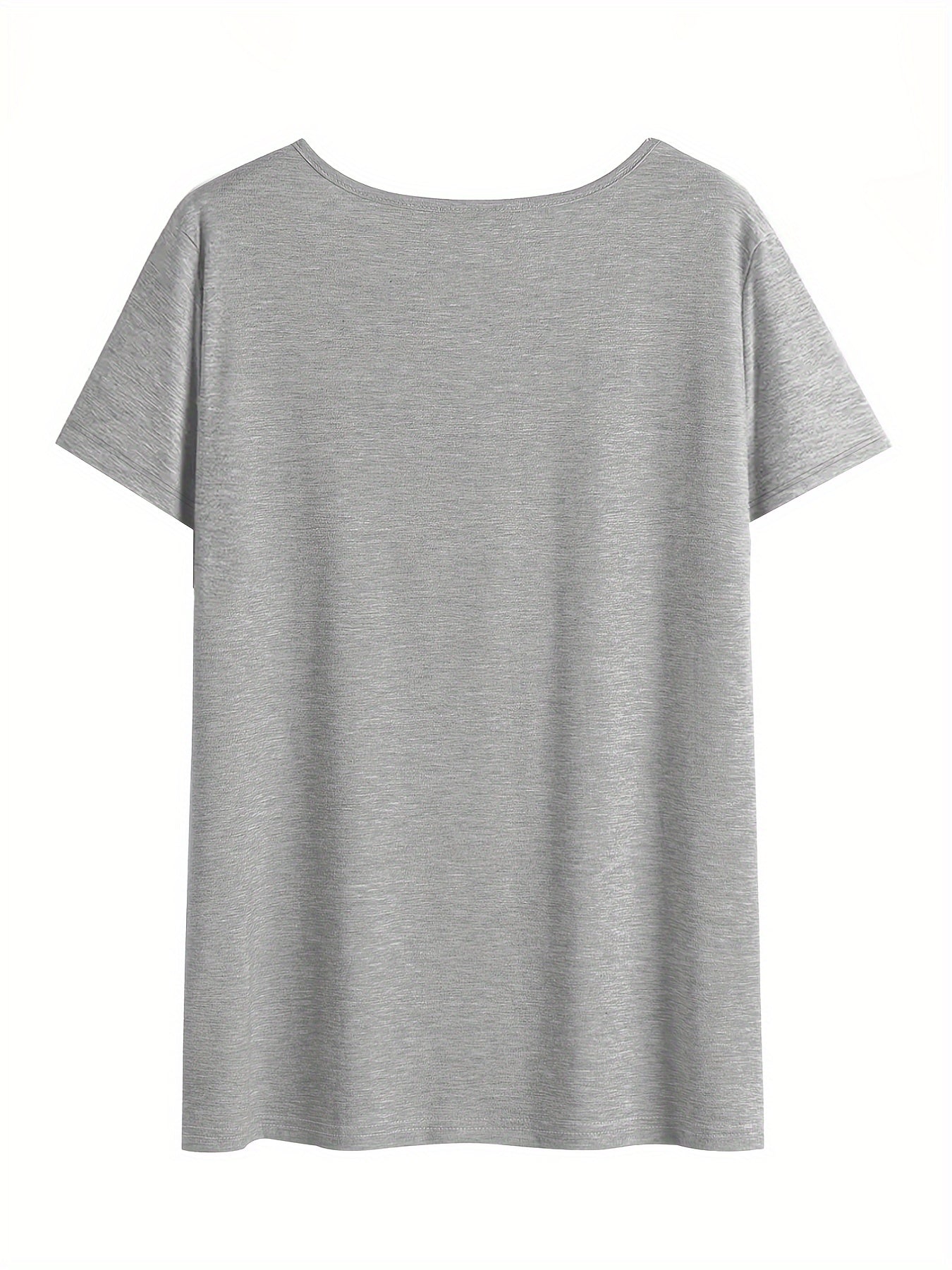 Plus Size Women's V Neck T-Shirt Casual Short Sleeve Spring Summer