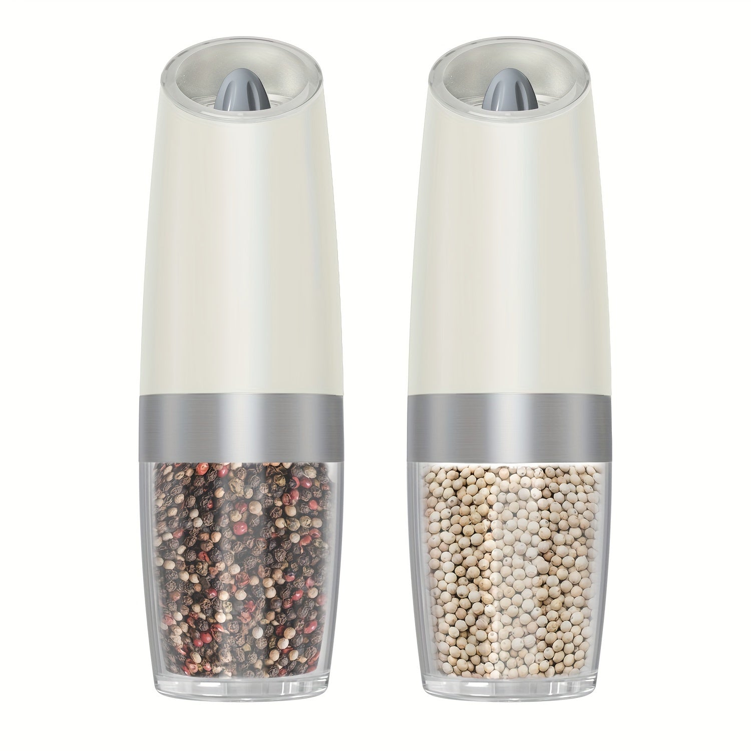 Electric Salt and Pepper Grinder Set with Adjustable Coarseness and LED Light