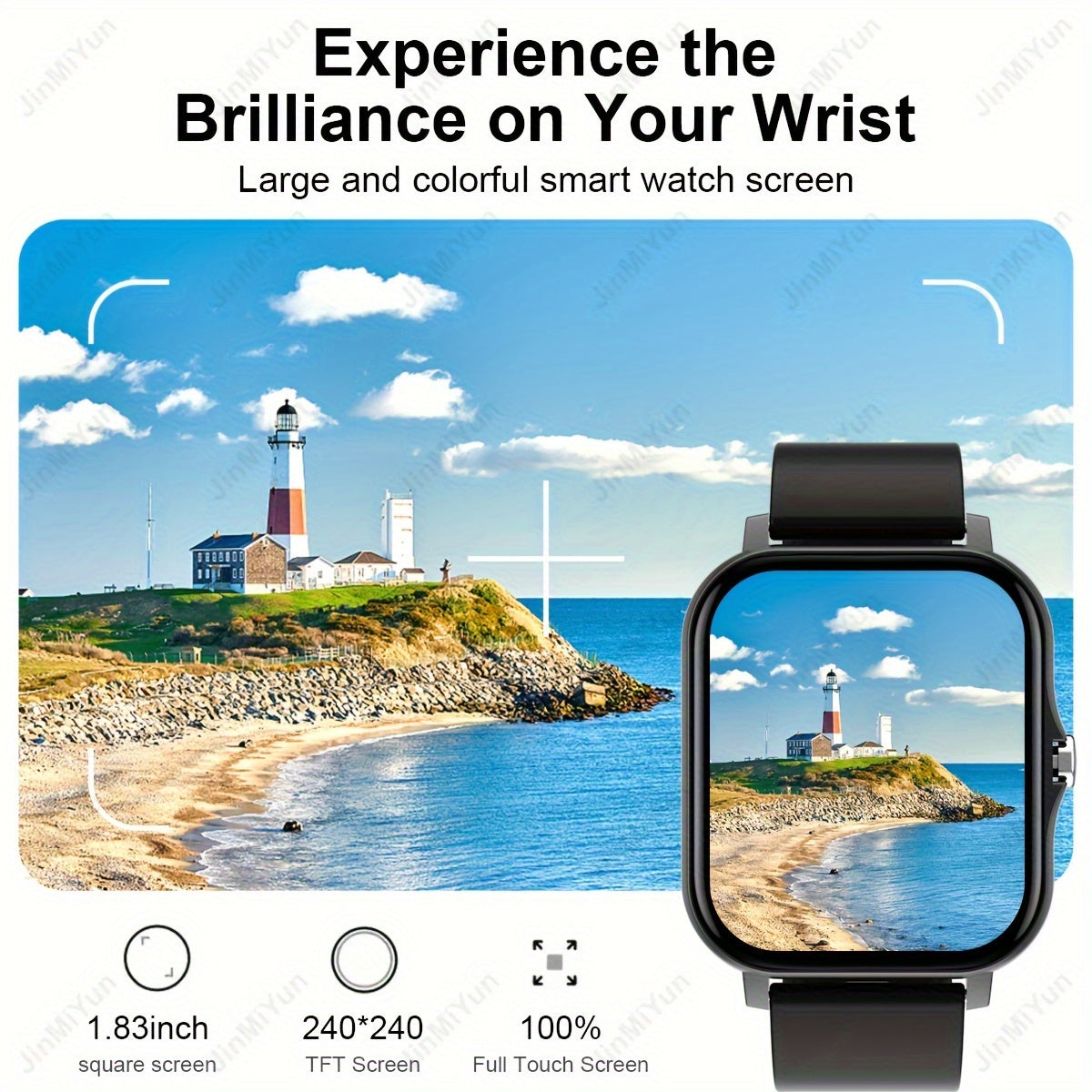 1.83-Inch Full Screen Touch Sports Smart Watch for Men and Women with Wireless Calling and Multiple Sports Modes