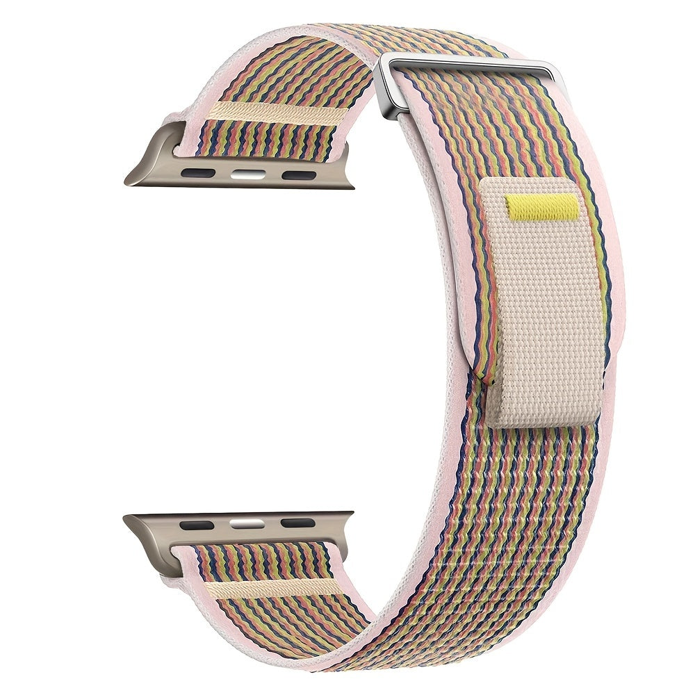 Elastic Nylon Watch Band for Apple Watch Adjustable Sport Strap Compatible with Series 10 9 8 7 6 SE 5 4 3 2 1