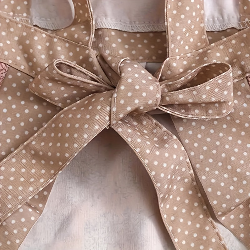 Delantal de lona con estampado floral y bolsillo, resistente, para jardín, cocina, barbacoa, pintura