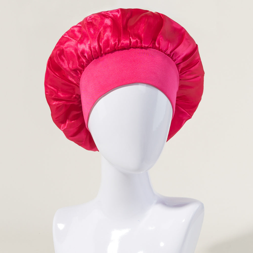 Women's Satin Sleeping Cap with Wide Elastic Band for Curly Hair