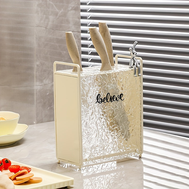 Acrylic and Metal Knife Holder Kitchen Organizer for Knives and Scissors