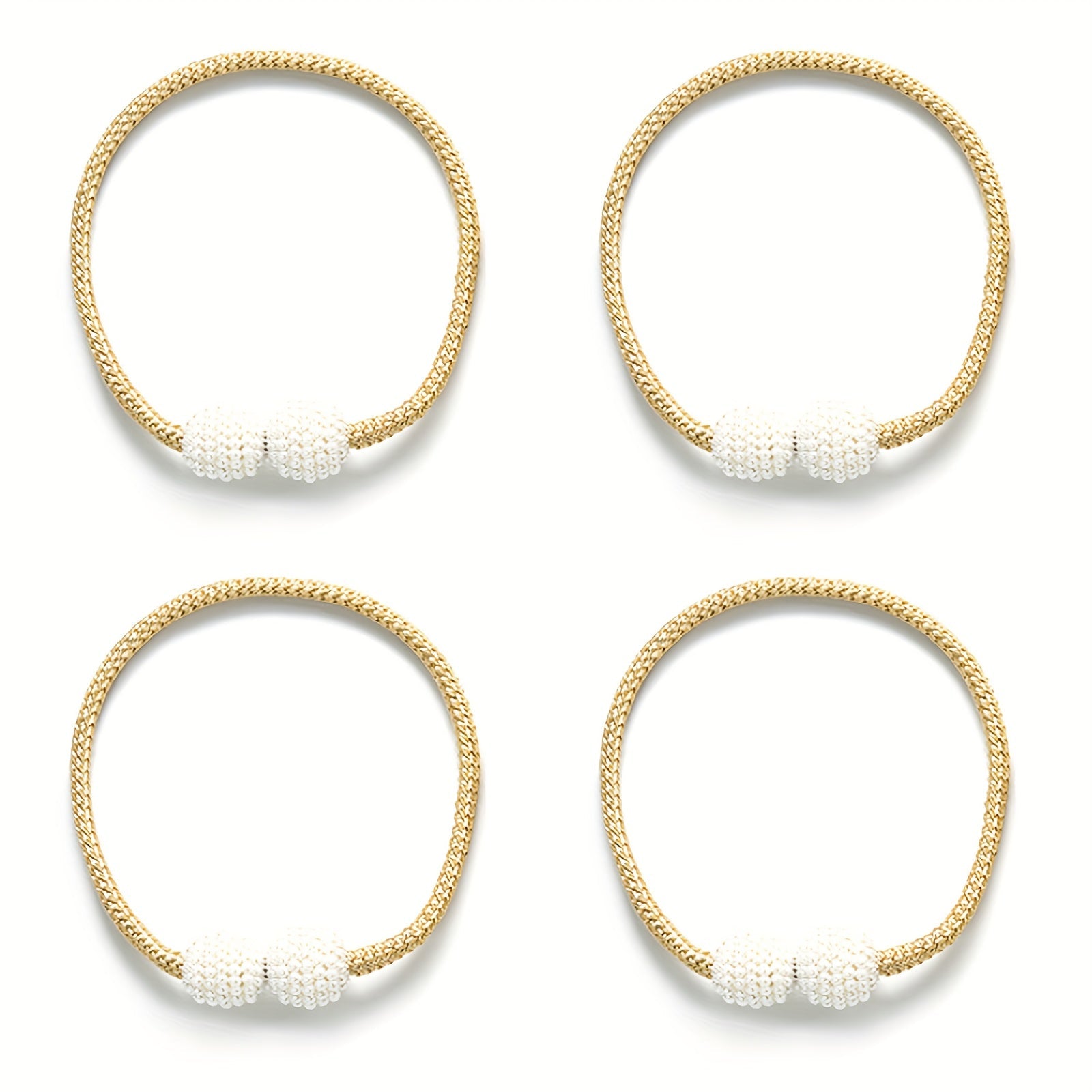 Magnetic Curtain Tiebacks Faux Pearl Ball Accents for Living Room and Bedroom