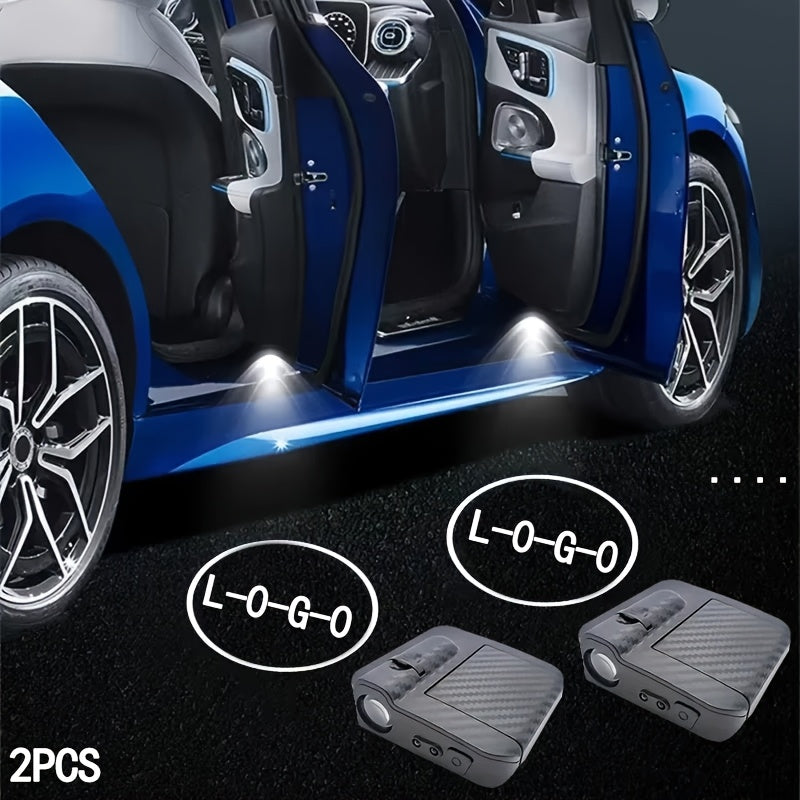 Universal LED Car Door Welcome Lights with Logo Projection Blue White