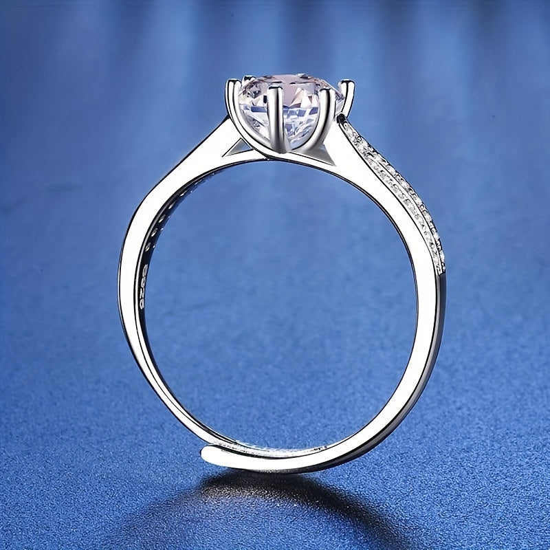 Sterling Silver 2ct Moissanite Engagement Ring Wedding Band Anniversary Gift