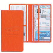 Red PVC Car Registration Insurance Card Holder for Men Women Compact Organizer