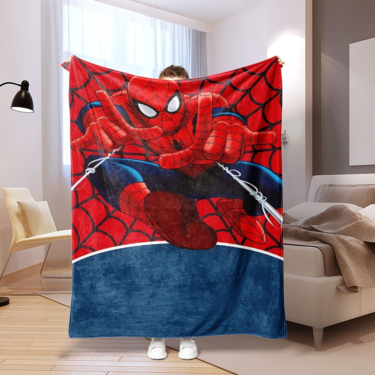 Soft Plush Spider-Man Throw Blanket for Couch Bed Travel Car Use