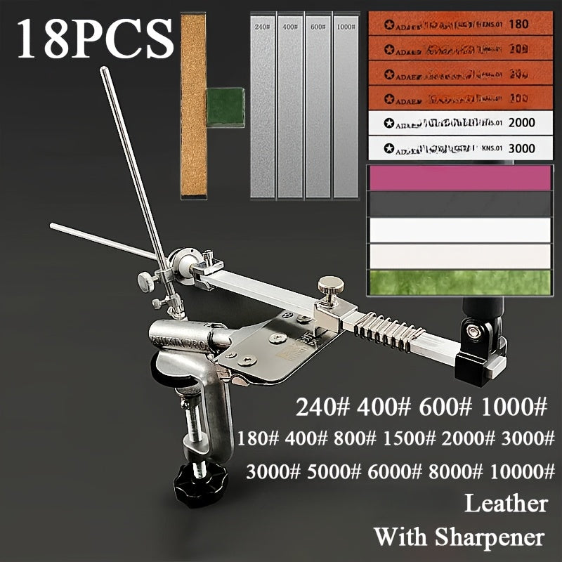 Bir Ruixin Pro Professional Fixed Angle Knife Sharpener bilan sozlanadigan tutqich, Whetstones va Diamond tizimlariga mos keladi, chidamli material.