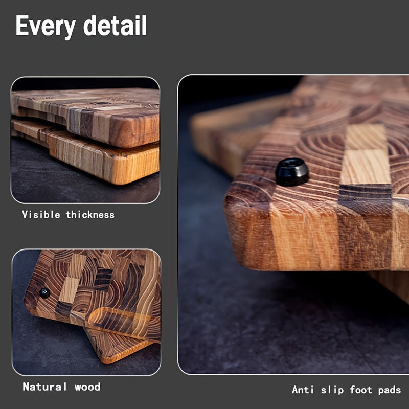 Teak Wood Cutting Board Rectangular Chopping Block Kitchen Durable