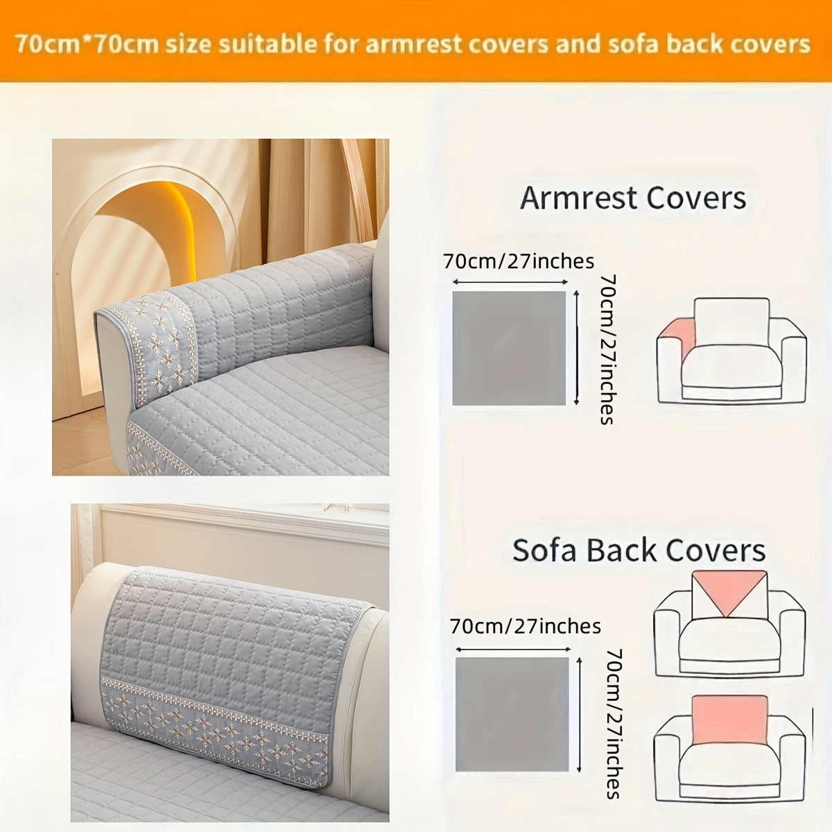 Qor to'pi dantel bezakli va sirpanishga qarshi orqa qoplamali vafli tikuvli divan qoplamasi.