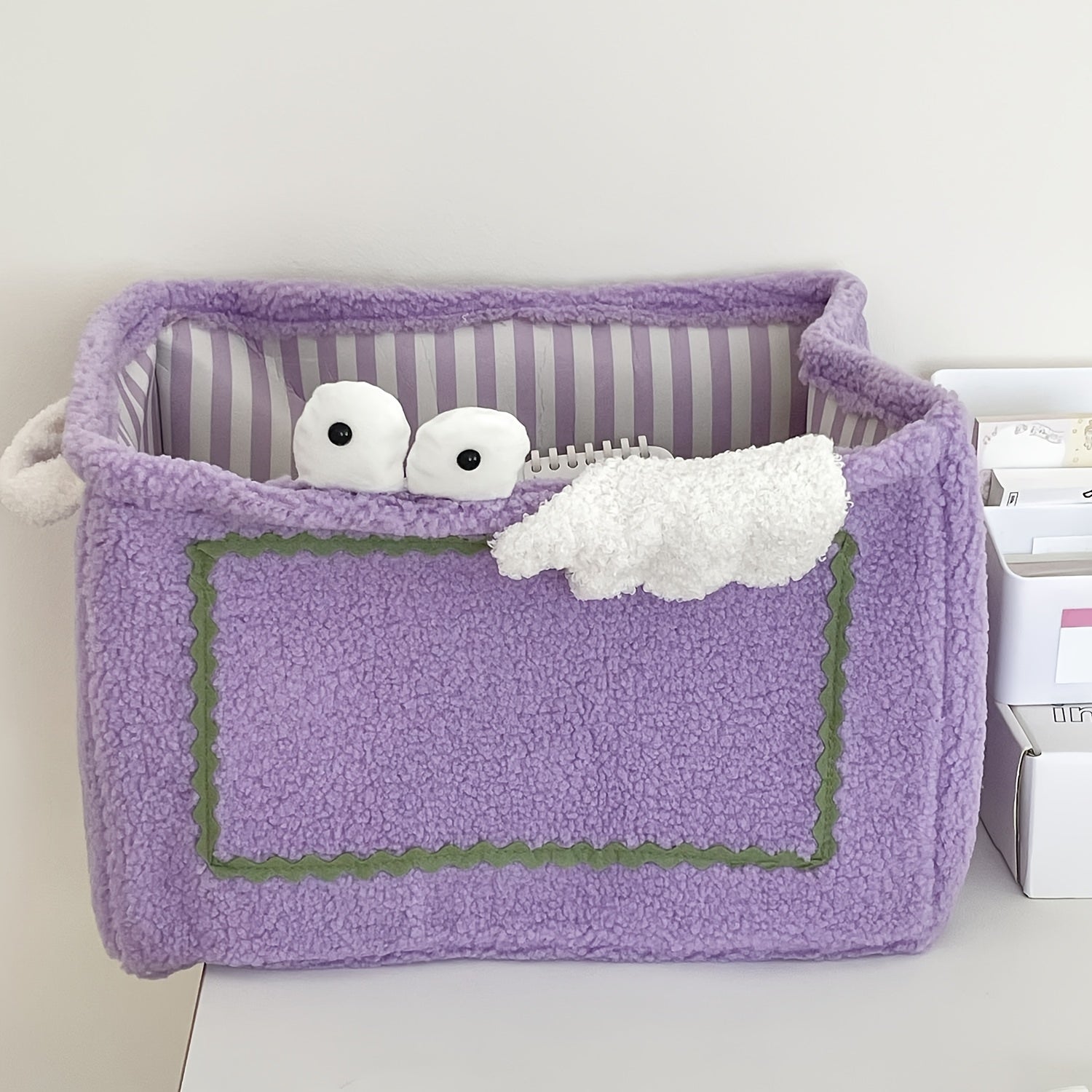 cesta de almacenamiento suave y duradera con asas para juguetes, ropa, snacks y más