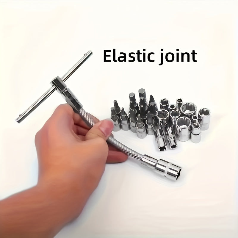 53/151 Piece Multi-Purpose Car Repair Tool Set with Metal Accessories in Red